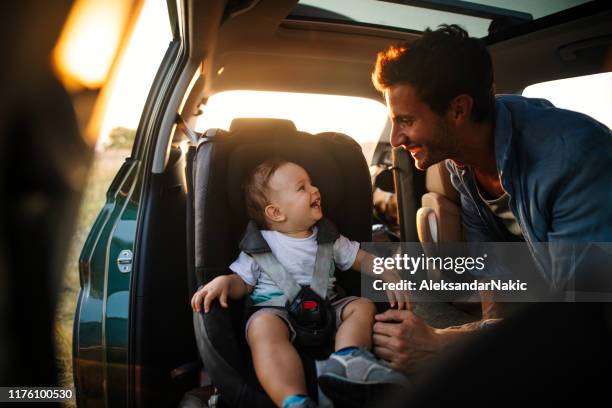 baby's first road trip - loving your car stock pictures, royalty-free photos & images