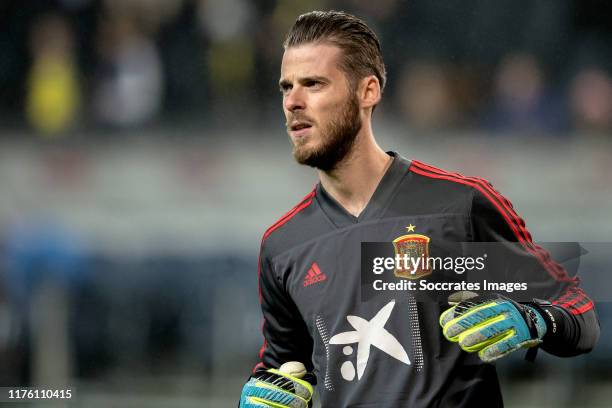 David de Gea of Spain during the EURO Qualifier match between Sweden v Spain at the Friends Arena on October 15, 2019 in Solna Sweden