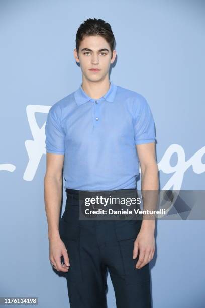 Hero Fiennes Tiffin attends the Salvatore Ferragamo show during Milan Fashion Week Spring/Summer 2020 on September 21, 2019 in Milan, Italy.