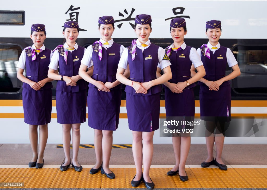 Train Assistant Female bullet train attendants show their new-look uniforms for... News ...