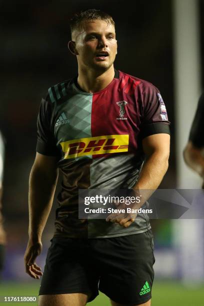 Will Evans of Harlequins during the Premiership Rugby Cup First Round match between Harlequins and Bristol Bears at Twickenham Stoop on September 20,...