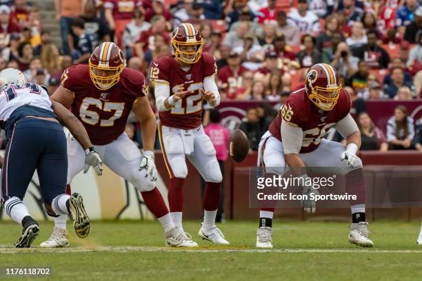 Washington Redskins center Tony Bergstrom in action during the National Football League game between the Washington Redskins and New England Patriots...