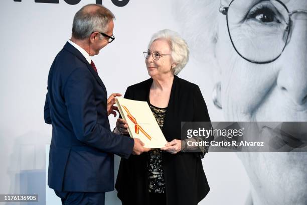 Jose Guirao and Josefina Molina attend the National Cinematography Award during 67th San Sebastian Film Festival on September 21, 2019 in San...