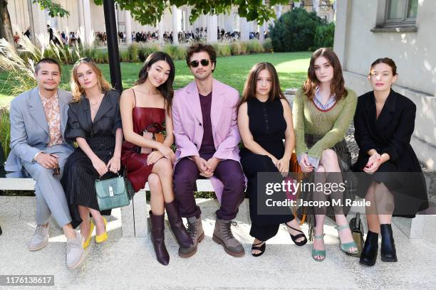 Toby Wallace, Olivia DeJonge, Natasha Bordizzo, Alex Fitzalan, Gideon Adlon, Grace Victoria Cox and Rachel Keller attend the Salvatore Ferragamo show...