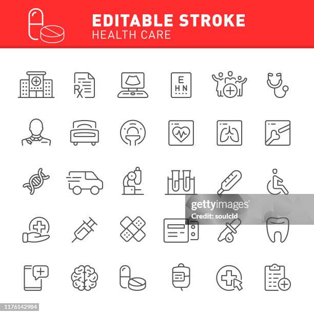 health care icons - diagnostic medical tool stock illustrations