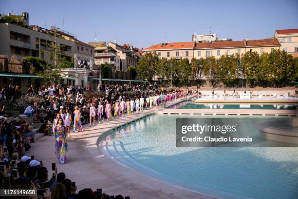 Models walks the runway at the Iceberg show during the Milan Fashion Week Spring/Summer 2020 on September 20, 2019 in Milan, Italy.