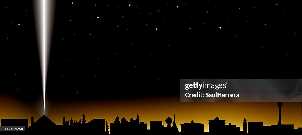 Las vegas skyline at night