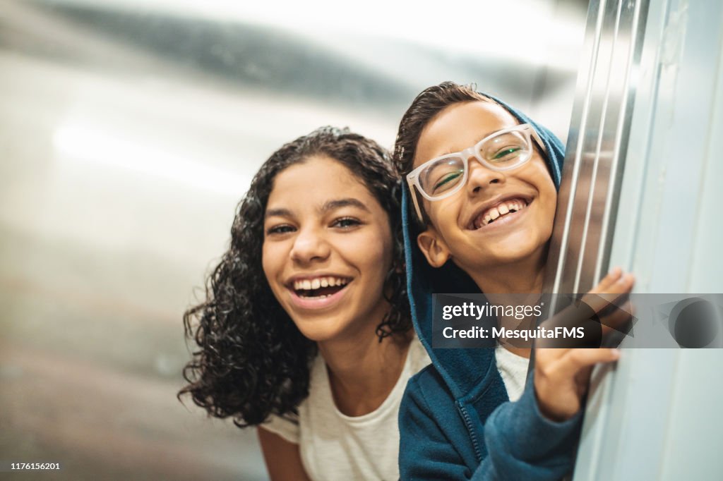 Siblings having a funny day