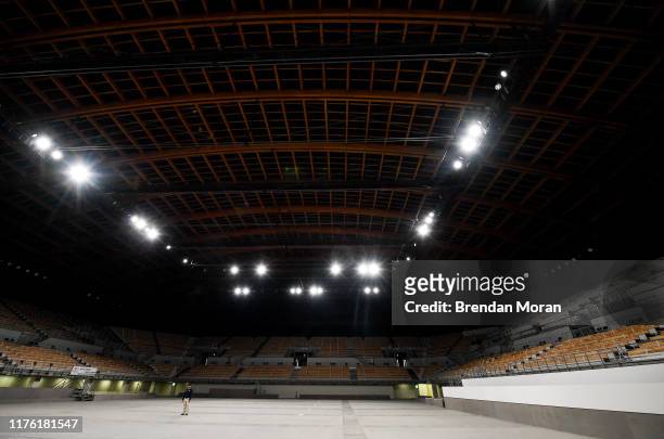 Tokyo , Japan - 16 October 2019; The Ariake Gymnastics Centre, Tokyo 2020 Summer Olympic Games venue for gymnastics, during the Tokyo 2nd World Press...