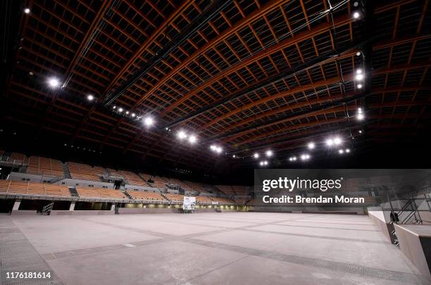 Tokyo , Japan - 16 October 2019; The Ariake Gymnastics Centre, Tokyo 2020 Summer Olympic Games venue for gymnastics, during the Tokyo 2nd World Press...