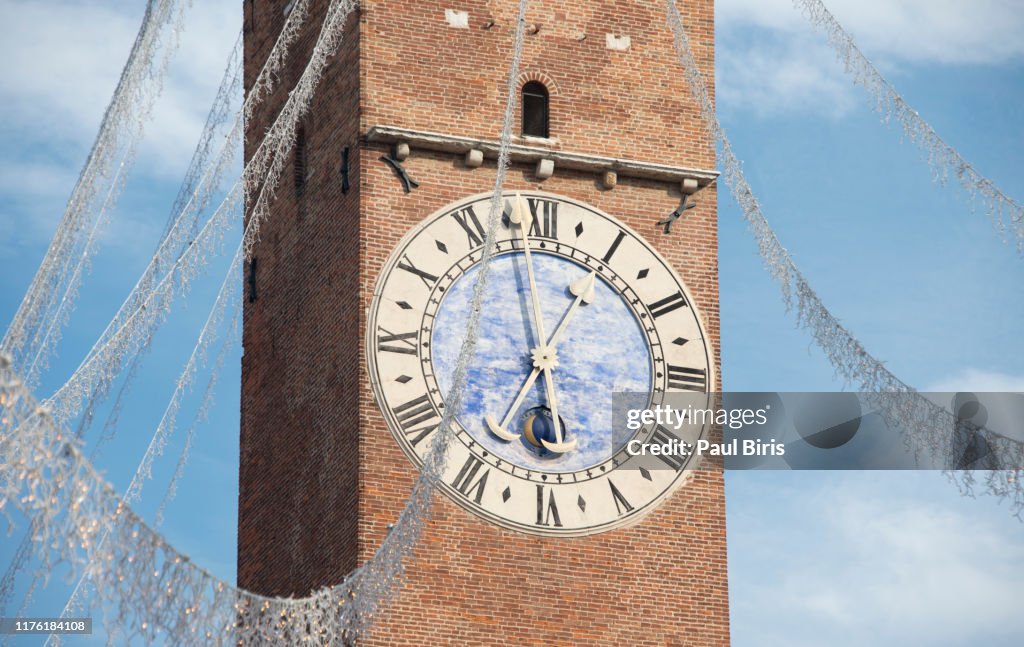 Clocktower ot the Basilica Palladiana ("Palazzo della Ragione"). Vicenza, Veneto, Italy, Europe
