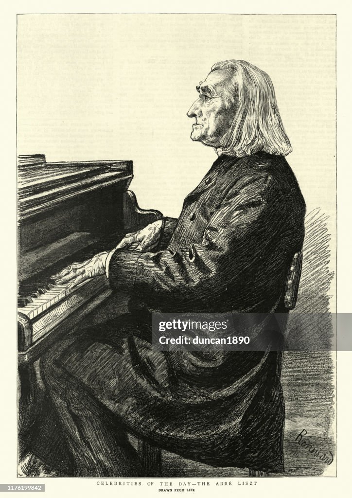 Portait of Franz Liszt a Hungarian composer, virtuoso pianist, 1886
