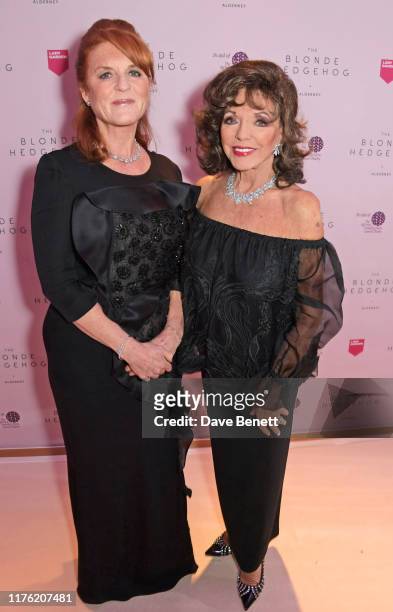 Sarah Ferguson, Duchess of York and Dame Joan Collins attend the Lady Garden Foundation Gala 2019 at Claridge's Hotel on October 16, 2019 in London,...