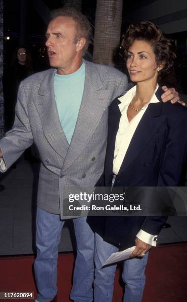 Actor James Caan and Ingrid Hajek attend the screening of "So I Married An Axe Murderer" on July 28, 1993 at the Galaxy Theater in Hollywood,...