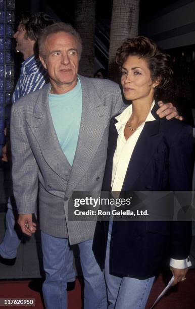 Actor James Caan and Ingrid Hajek attend the screening of "So I Married An Axe Murderer" on July 28, 1993 at the Galaxy Theater in Hollywood,...