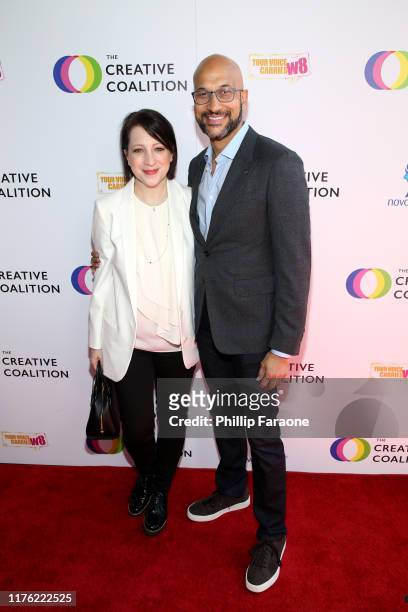 Elisa Key and Keegan-Michael Key attend the Creative Coalition's Annual Television Humanitarian Awards Gala 2019 at Ocean Prime on September 21, 2019...