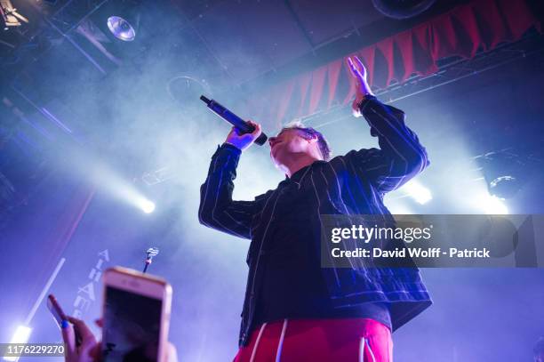 Conor Maynard performs at l' Alhambra on October 16, 2019 in Paris, France.