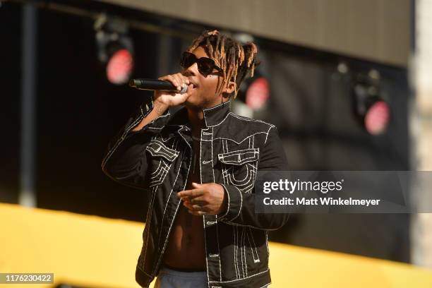 Juice Wrld performs onstage during the Daytime Stage at the 2019 iHeartRadio Music Festival held at the Las Vegas Festival Grounds on September 21,...
