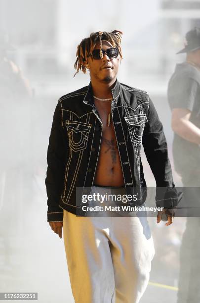 Juice Wrld performs onstage during the Daytime Stage at the 2019 iHeartRadio Music Festival held at the Las Vegas Festival Grounds on September 21,...