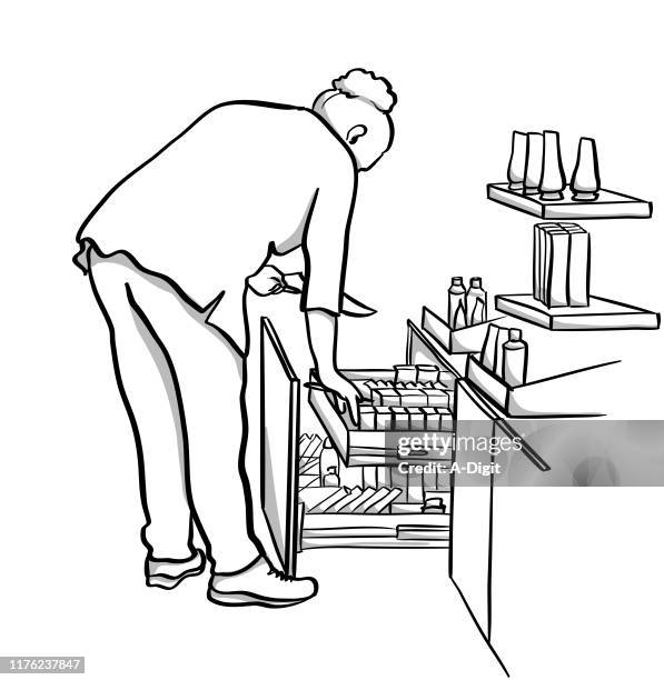 drugstore clerk - drawer stock illustrations