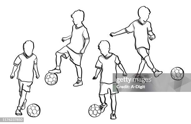 little soccer player - playful stock illustrations