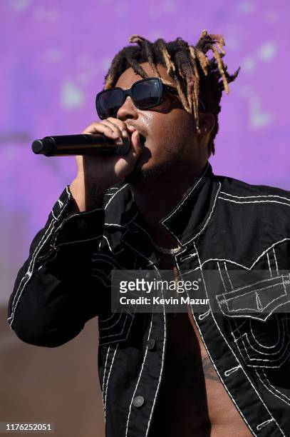 Juice Wrld performs onstage during the Daytime Stage at the 2019 iHeartRadio Music Festival held at the Las Vegas Festival Grounds on September 21,...