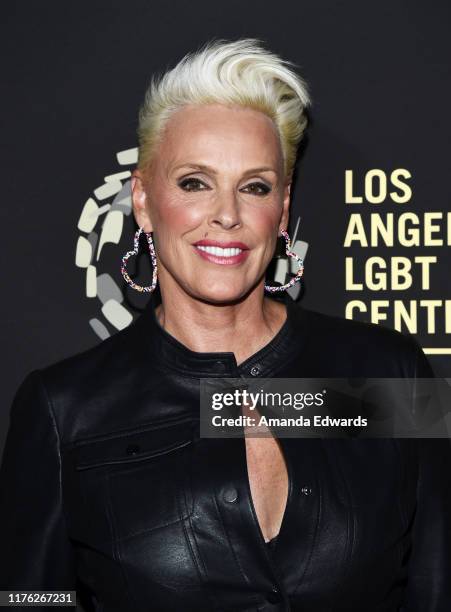 Brigitte Nielsen arrives at the Los Angeles LGBT Center's Gold Anniversary Vanguard Celebration "Hearts Of Gold" at The Greek Theatre on September...