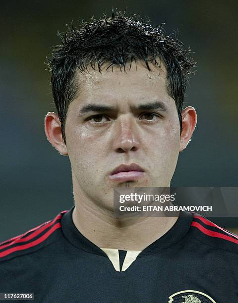 Mexico's national football team player Israel Jimenez before the friendly match against Colombia at the 'Hernan Ramirez Villegas' stadium, on June 22...