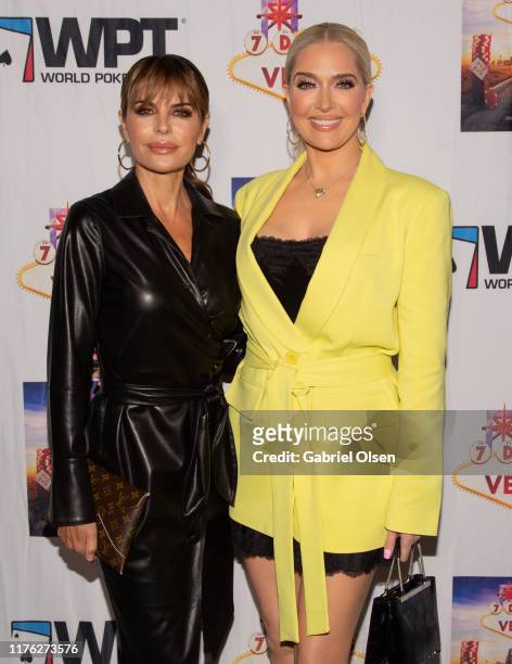 Erika Jayne and Lisa Rinna arrive for the LA Premiere Of "7 Days To Vegas" at Laemmle Music Hall on September 21, 2019 in Beverly Hills, California.