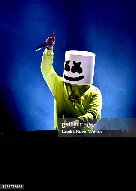 Marshmello performs onstage during the 2019 iHeartRadio Music Festival at T-Mobile Arena on September 21, 2019 in Las Vegas, Nevada.