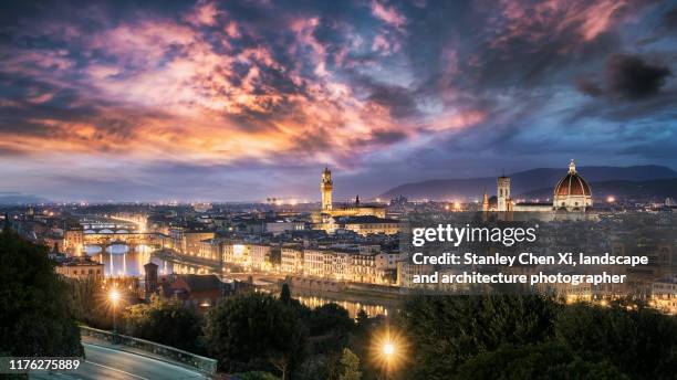 panorama of florence - campanile florence stock pictures, royalty-free photos & images