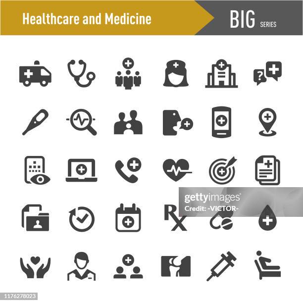 healthcare and medicine icon - big series - medical examination stock illustrations