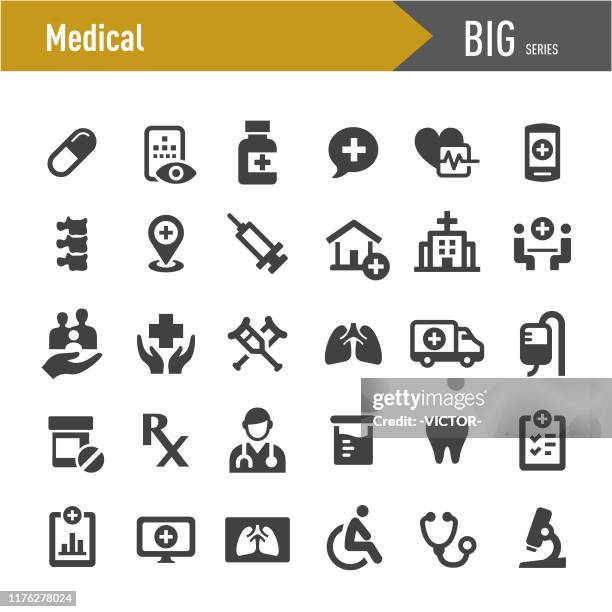 bildbanksillustrationer, clip art samt tecknat material och ikoner med medicinska ikoner-big series - hälsovård och medicin