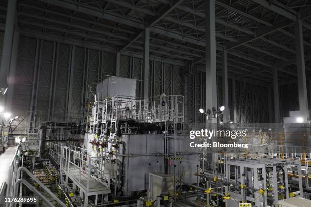 Multi-nuclide removal facility, or advanced liquid processing system , used for treating contaminated water accumulated, is seen during a media tour...