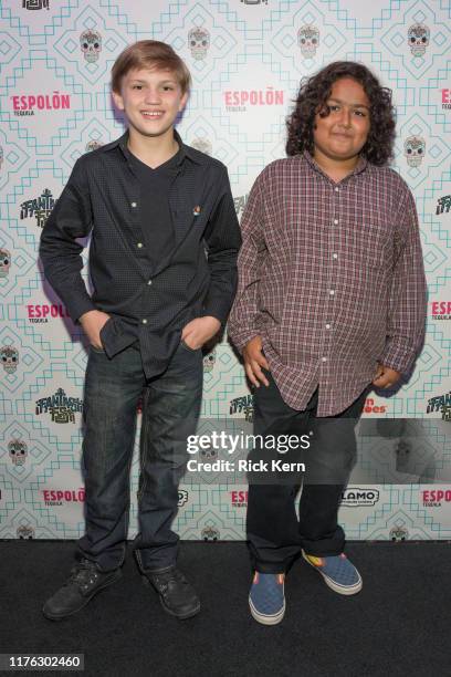 Mason McNulty and Rahm Braslaw attend the world premiere of 'VHYes' during Fantastic Fest at Alamo Drafthouse on September 21, 2019 in Austin, Texas.