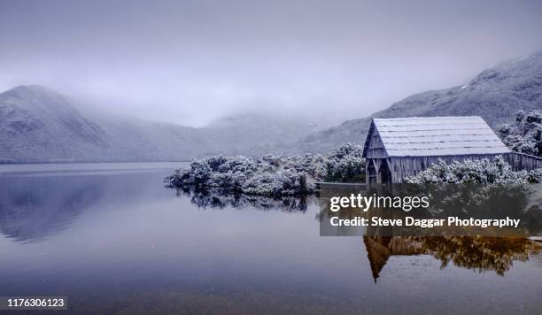 alpine lake - cradle mountain stock pictures, royalty-free photos & images
