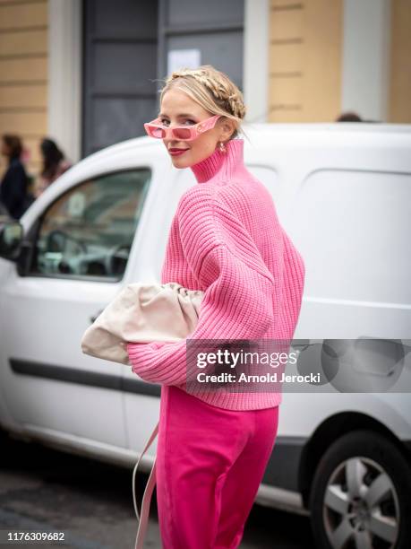 Leonie Hanne is seen during the Milan Fashion Week Spring/Summer 2020 on September 22, 2019 in Milan, Italy.