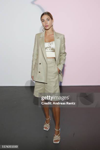 Ann-Kathrin Gotze attends the Boss fashion show during the Milan Fashion Week Spring/Summer 2020 on September 22, 2019 in Milan, Italy.