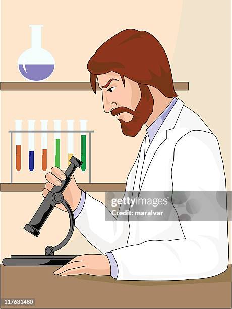 scientific - laboratory table stock illustrations