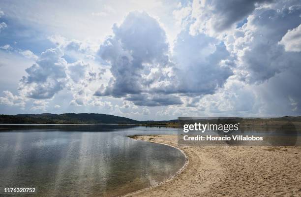 Praia Fluvial da Fraga da Pegada in Azibo reservoir, GeoPark Santa Combinha area, during FAM Tour Terras de Cavaleiros 2019 on September 17, 2019 in...