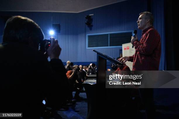 Deputy Leader of the Labour Party Tom Watson speaks to guests during a pro-EU event in a cinema on September 22, 2019 in Brighton, England. Labour...