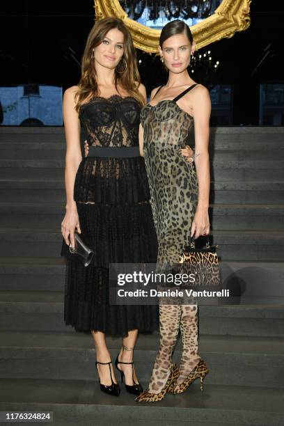 Isabeli Fontana and Bianca Balti attend Dolce & Gabbana - Front Row - Milan Fashion Week Spring/Summer 2020 on September 22, 2019 in Milan, Italy.