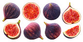 Fresh figs isolated on white background with clipping path,