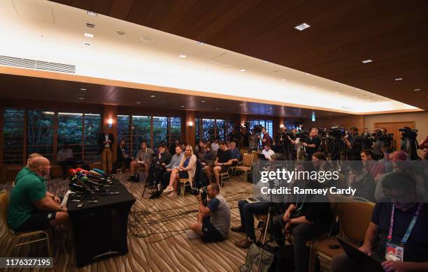 Chiba , Japan - 17 October 2019; Captain Rory Best during an Ireland rugby press conference at the Hilton Tokyo Bay in Urayasu, Aichi, Japan.