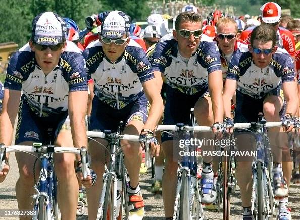 Didier Rous les coureurs de l'équipe Festina, Didier Rous, Richard Virenque ...