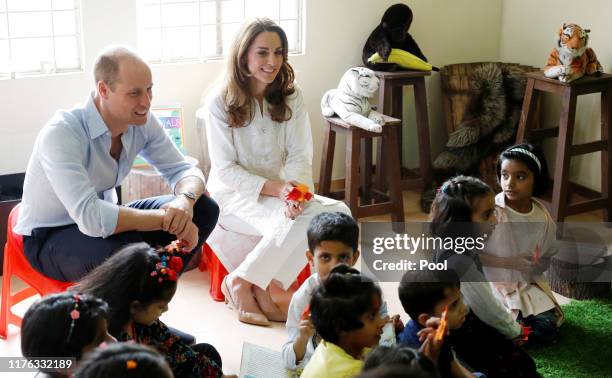 Prince William, Duke of Cambridge and Catherine, Duchess of Cambridge visit SOS Children's village during their royal tour of Pakistan on October 17,...
