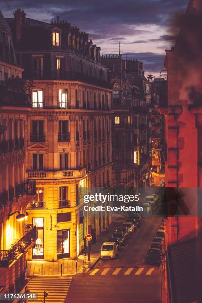 autumn in paris - paris night stock pictures, royalty-free photos & images