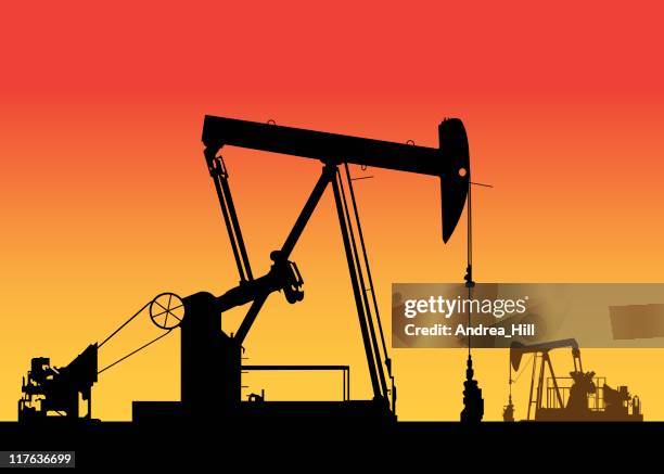 oil pump - mining drill stock illustrations