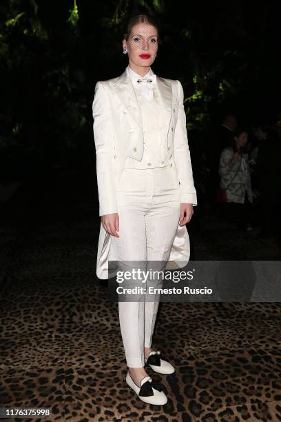 Lady Kitty Eleanor Spencer attends the Dolce & Gabbana fashion show during the Milan Fashion Week Spring/Summer 2020 on September 22, 2019 in Milan,...