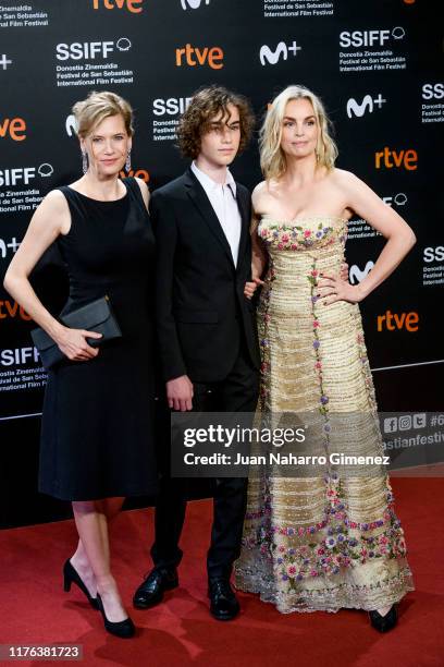 Nina Hoss, Ilja Monti and Ina Weise attend 'Dars Vorspiel ' premiere during 67th San Sebastian Film Festiva at Kursaal, San Sebastian on September...